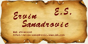 Ervin Sanadrović vizit kartica